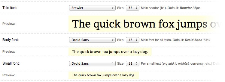 Fonts chooser