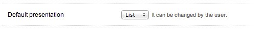 Default category view