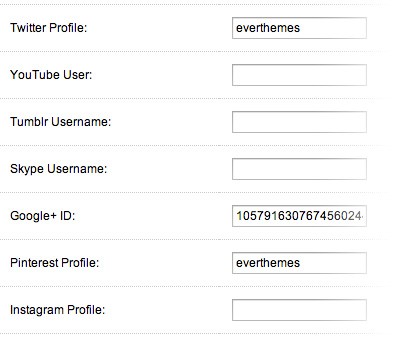 Social profiles
