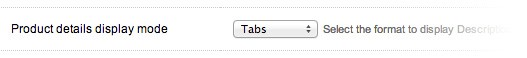 Product details display mode